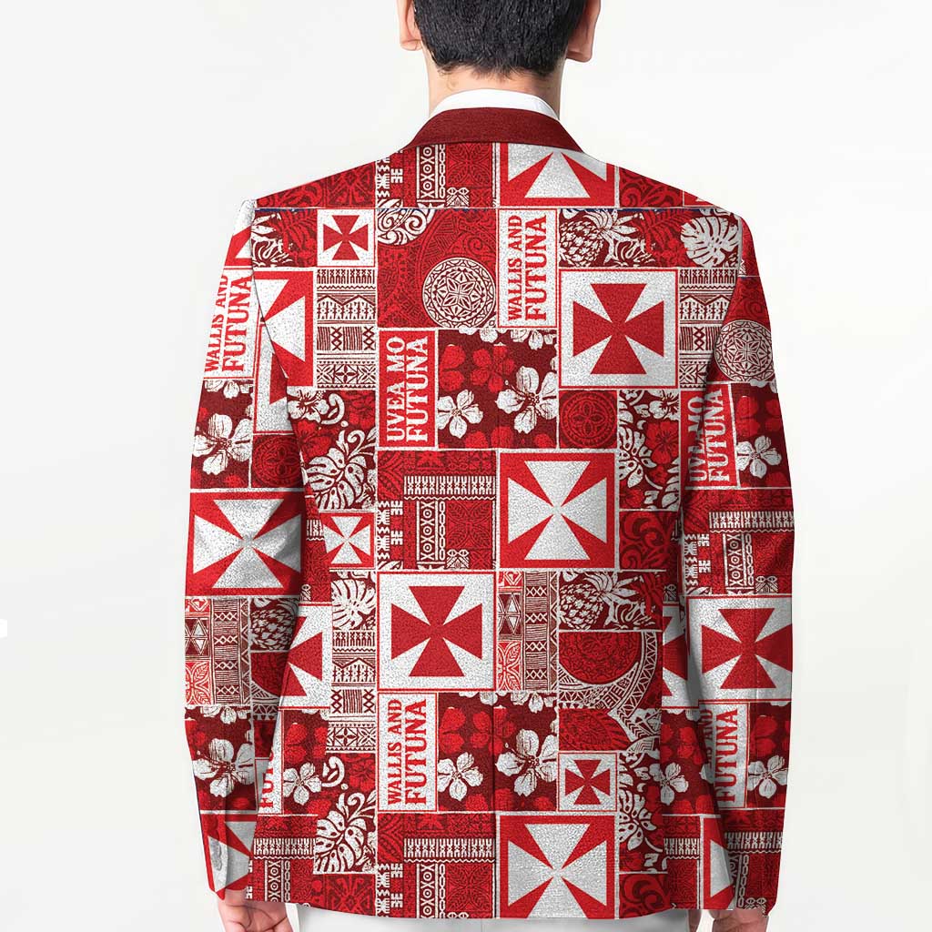 Wallis Et Futuna Kilisimasi Fiefia Blazer Pacific Patchwork Xmas Vibes - Polynesian Pride
