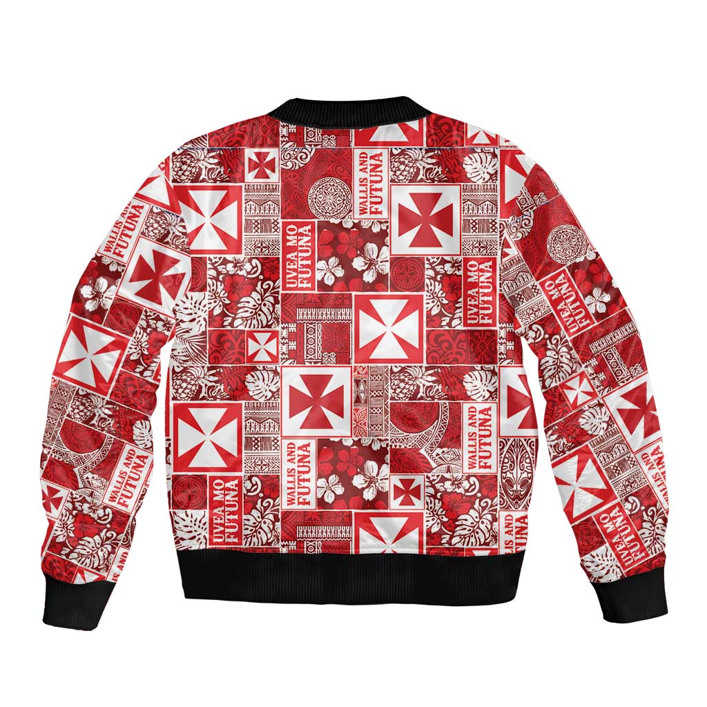 Wallis Et Futuna Kilisimasi Fiefia Bomber Jacket Pacific Patchwork Xmas Vibes - Polynesian Pride