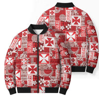 Wallis Et Futuna Kilisimasi Fiefia Bomber Puffer Jacket Pacific Patchwork Xmas Vibes LT9 - Polynesian Pride