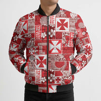 Wallis Et Futuna Kilisimasi Fiefia Bomber Puffer Jacket Pacific Patchwork Xmas Vibes LT9 - Polynesian Pride