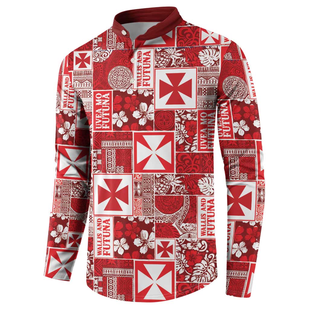 Wallis Et Futuna Kilisimasi Fiefia Button Sweatshirt Pacific Patchwork Xmas Vibes LT9 - Polynesian Pride