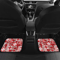 Wallis Et Futuna Kilisimasi Fiefia Car Mats Pacific Patchwork Xmas Vibes LT9 Set 2pcs - Back Red - Polynesian Pride