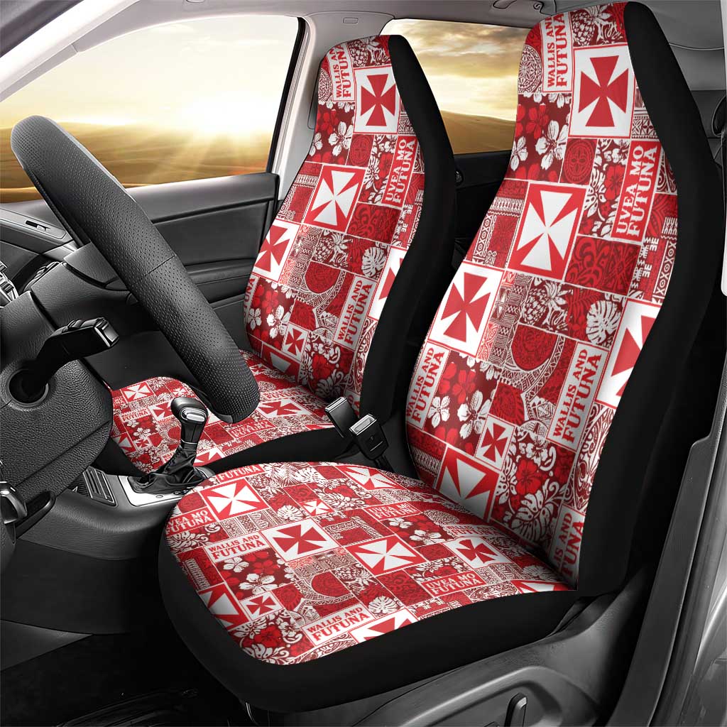 Wallis Et Futuna Kilisimasi Fiefia Car Seat Cover Pacific Patchwork Xmas Vibes - Polynesian Pride