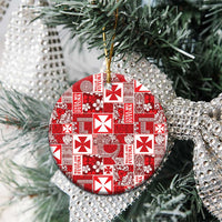Wallis Et Futuna Kilisimasi Fiefia Ceramic Ornament Pacific Patchwork Xmas Vibes - Polynesian Pride