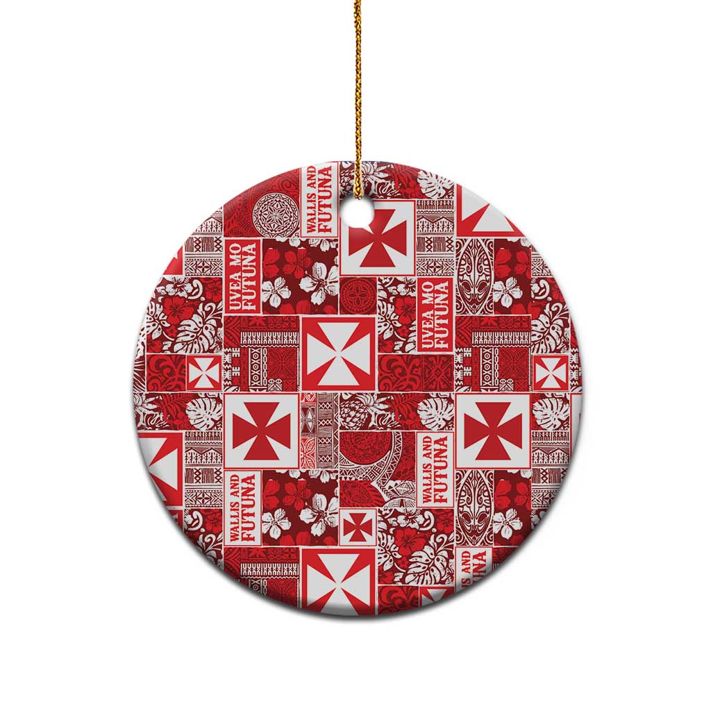 Wallis Et Futuna Kilisimasi Fiefia Ceramic Ornament Pacific Patchwork Xmas Vibes - Polynesian Pride