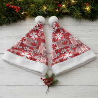 Wallis Et Futuna Kilisimasi Fiefia Christmas Santa Hat Pacific Patchwork Xmas Vibes - Polynesian Pride
