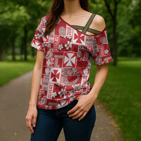 Wallis Et Futuna Kilisimasi Fiefia Cross Shoulder Shirt Pacific Patchwork Xmas Vibes LT9 - Polynesian Pride