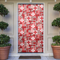 Wallis Et Futuna Kilisimasi Fiefia Door Cover Pacific Patchwork Xmas Vibes LT9 Red - Polynesian Pride