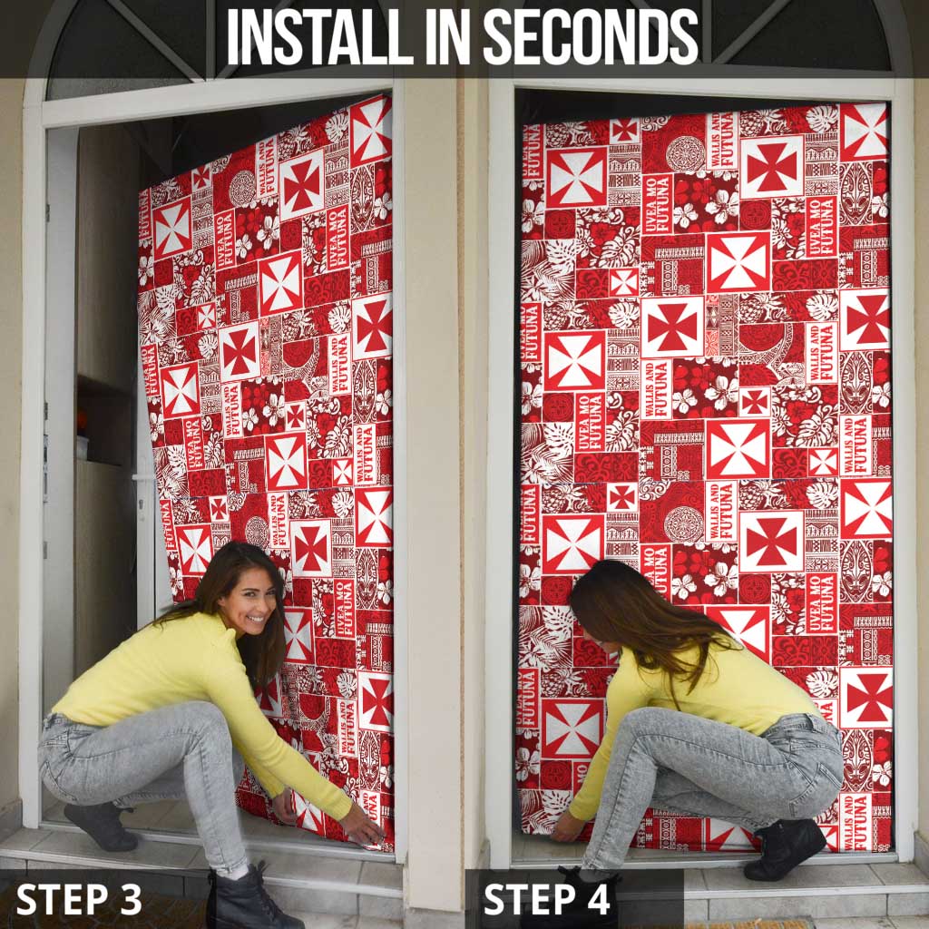 Wallis Et Futuna Kilisimasi Fiefia Door Cover Pacific Patchwork Xmas Vibes LT9 - Polynesian Pride