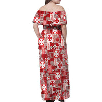 Wallis Et Futuna Kilisimasi Fiefia Family Matching Off Shoulder Maxi Dress and Hawaiian Shirt Pacific Patchwork Xmas Vibes - Polynesian Pride