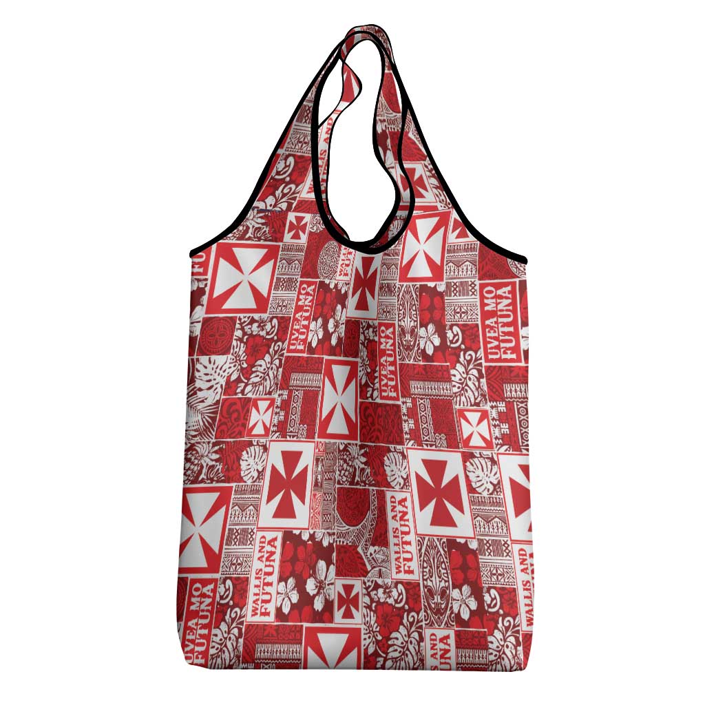 Wallis Et Futuna Kilisimasi Fiefia Grocery Bag Pacific Patchwork Xmas Vibes - Polynesian Pride
