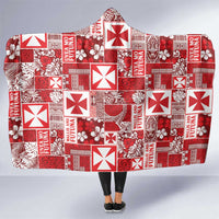 Wallis Et Futuna Kilisimasi Fiefia Hooded Blanket Pacific Patchwork Xmas Vibes LT9 One Size Red - Polynesian Pride