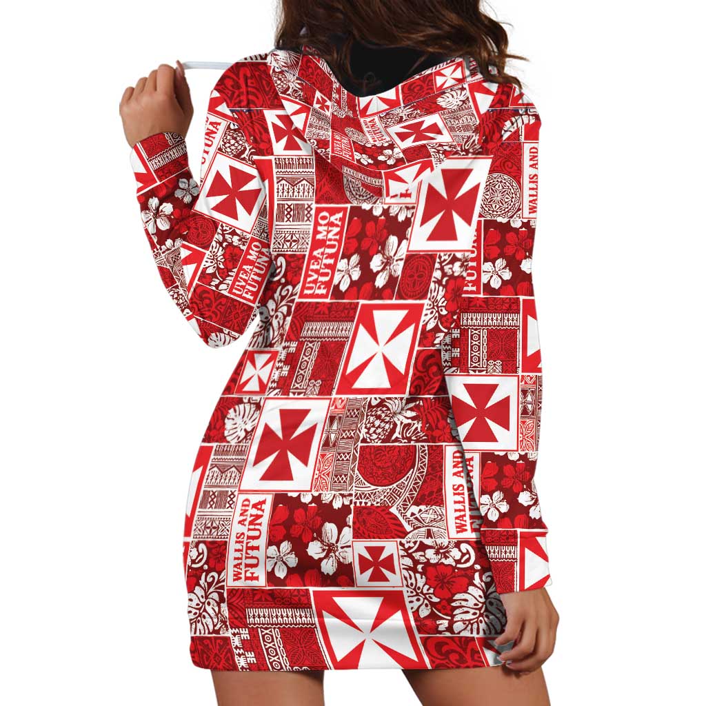 Wallis Et Futuna Kilisimasi Fiefia Hoodie Dress Pacific Patchwork Xmas Vibes - Polynesian Pride