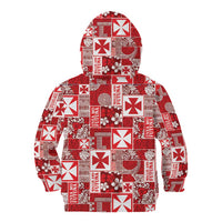 Wallis Et Futuna Kilisimasi Fiefia Kid Hoodie Pacific Patchwork Xmas Vibes - Polynesian Pride