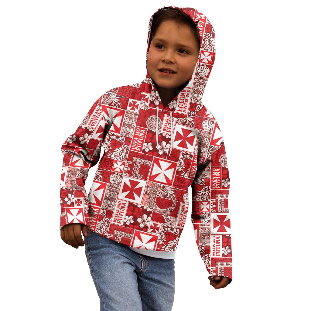 Wallis Et Futuna Kilisimasi Fiefia Kid Hoodie Pacific Patchwork Xmas Vibes - Polynesian Pride