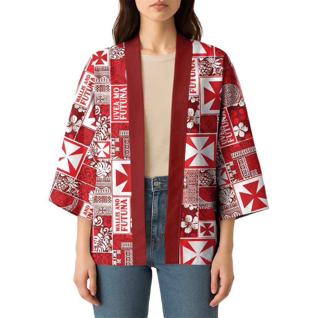 Wallis Et Futuna Kilisimasi Fiefia Kimono Pacific Patchwork Xmas Vibes - Polynesian Pride