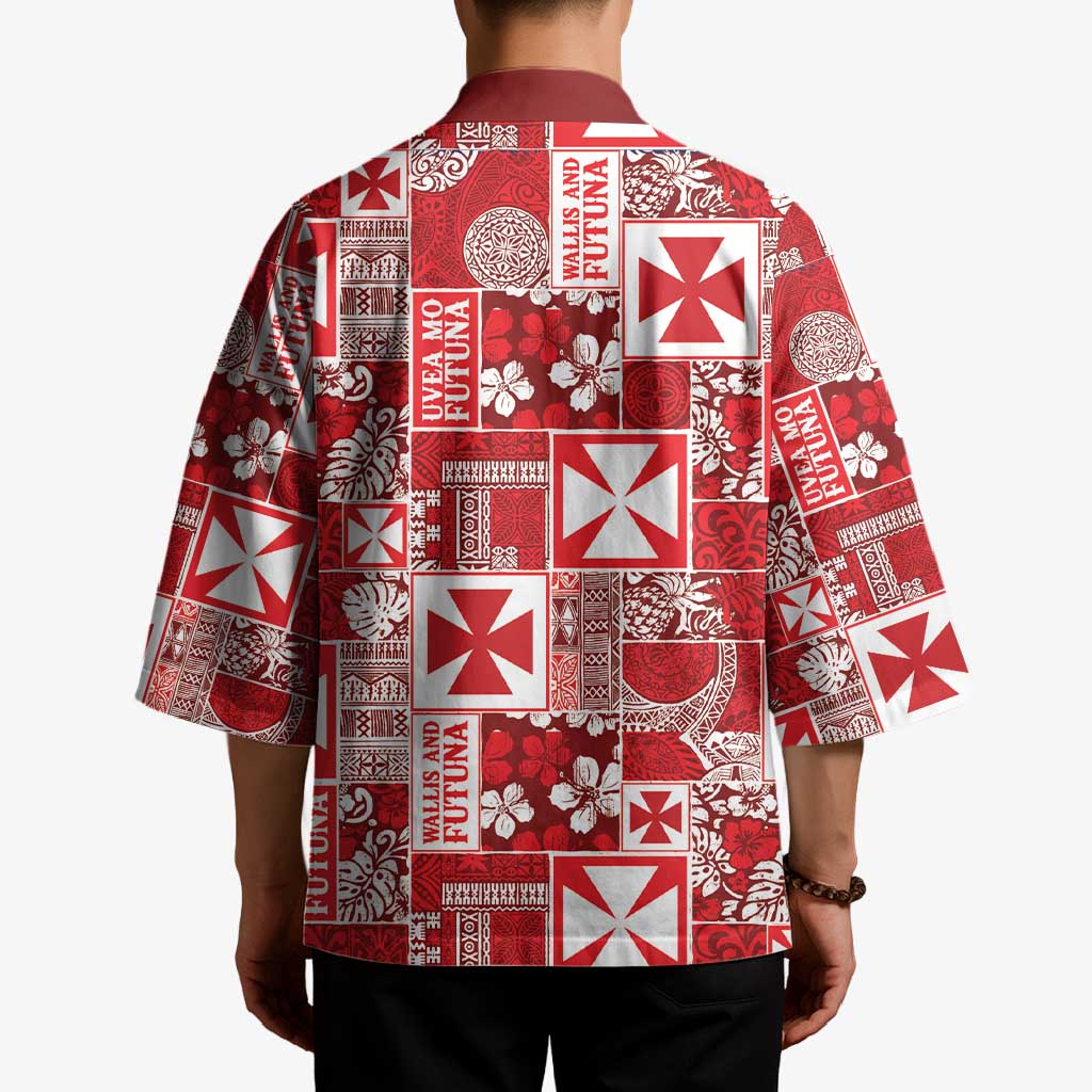 Wallis Et Futuna Kilisimasi Fiefia Kimono Pacific Patchwork Xmas Vibes - Polynesian Pride