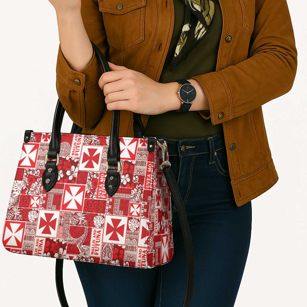 Wallis Et Futuna Kilisimasi Fiefia Leather Bag Pacific Patchwork Xmas Vibes LT9 - Polynesian Pride