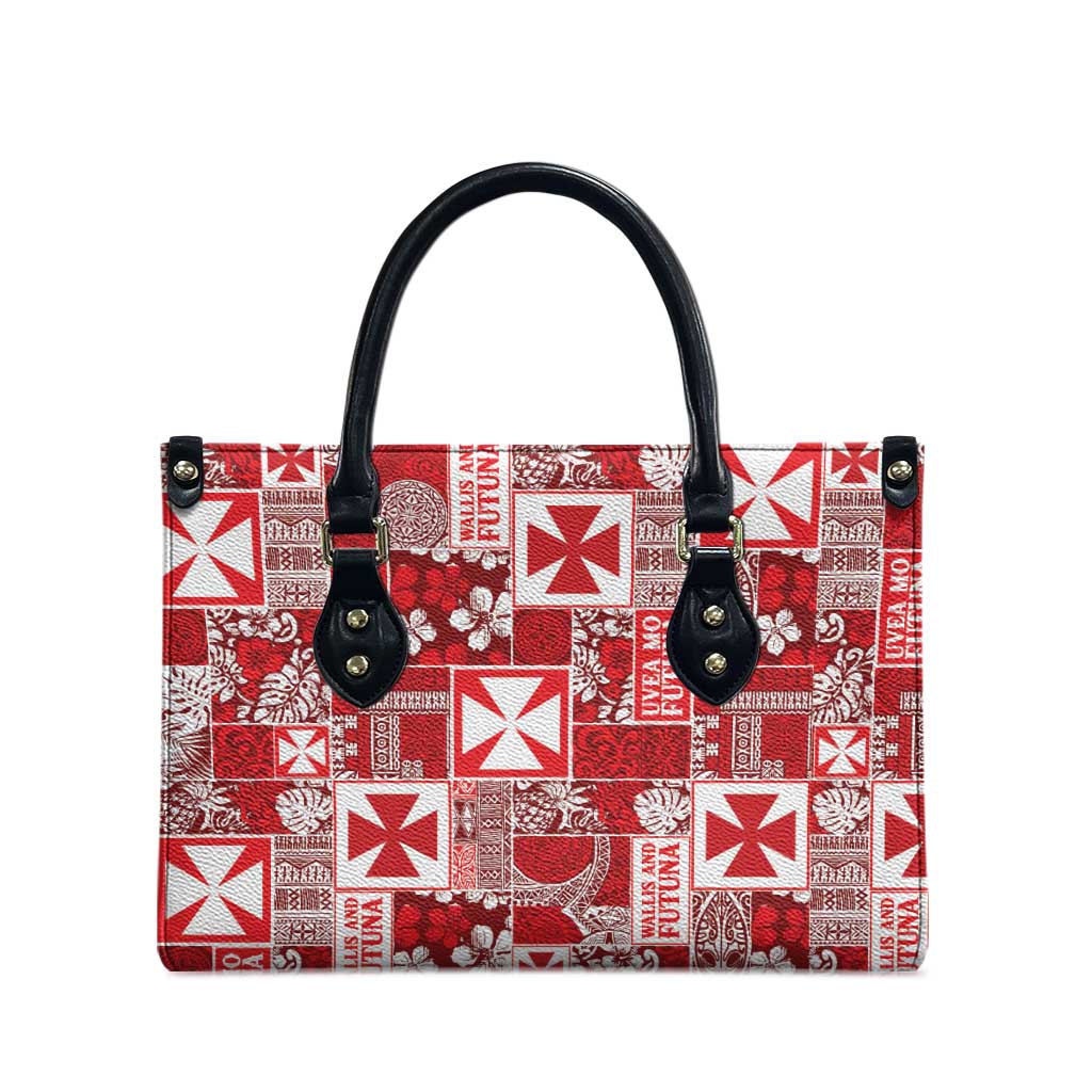 Wallis Et Futuna Kilisimasi Fiefia Leather Bag Pacific Patchwork Xmas Vibes LT9 - Polynesian Pride