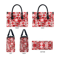 Wallis Et Futuna Kilisimasi Fiefia Leather Bag Pacific Patchwork Xmas Vibes LT9 - Polynesian Pride