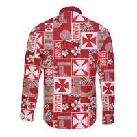 Wallis Et Futuna Kilisimasi Fiefia Long Sleeve Button Shirt Pacific Patchwork Xmas Vibes LT9 - Polynesian Pride