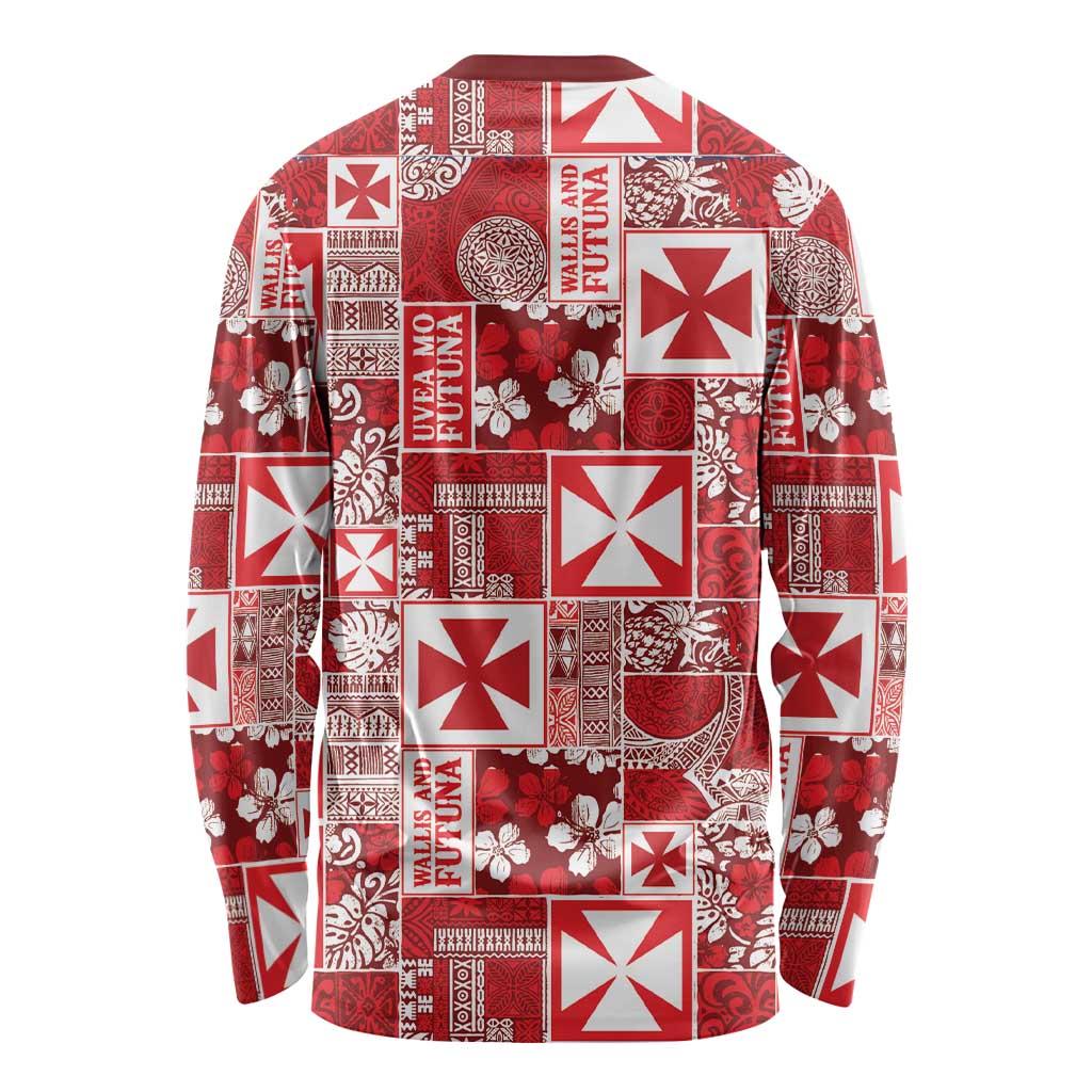 Wallis Et Futuna Kilisimasi Fiefia Long Sleeve Shirt Pacific Patchwork Xmas Vibes LT9 - Polynesian Pride