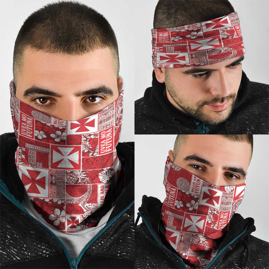 Wallis Et Futuna Kilisimasi Fiefia Neck Gaiter Pacific Patchwork Xmas Vibes - Polynesian Pride