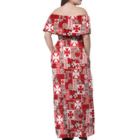 Wallis Et Futuna Kilisimasi Fiefia Off Shoulder Maxi Dress Pacific Patchwork Xmas Vibes LT9 - Polynesian Pride