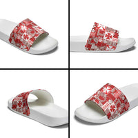Wallis Et Futuna Kilisimasi Fiefia Slide Sandals Pacific Patchwork Xmas Vibes LT9 - Polynesian Pride