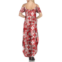 Wallis Et Futuna Kilisimasi Fiefia Summer Maxi Dress Pacific Patchwork Xmas Vibes - Polynesian Pride