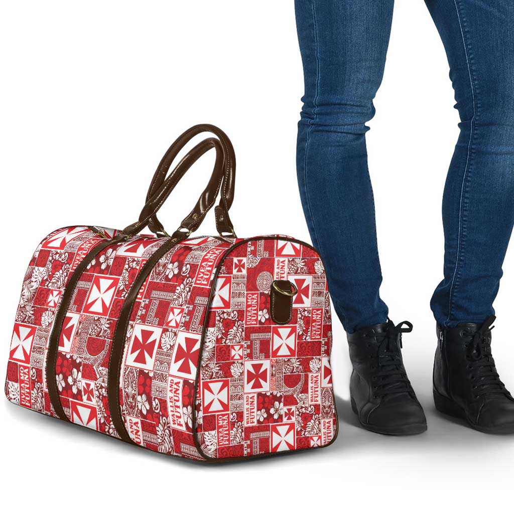 Wallis Et Futuna Kilisimasi Fiefia Travel Bag Pacific Patchwork Xmas Vibes - Polynesian Pride