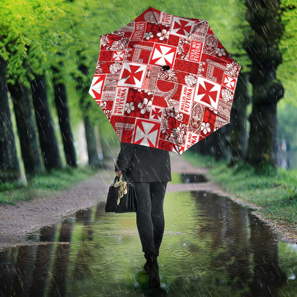 Wallis Et Futuna Kilisimasi Fiefia Umbrella Pacific Patchwork Xmas Vibes LT9 - Polynesian Pride