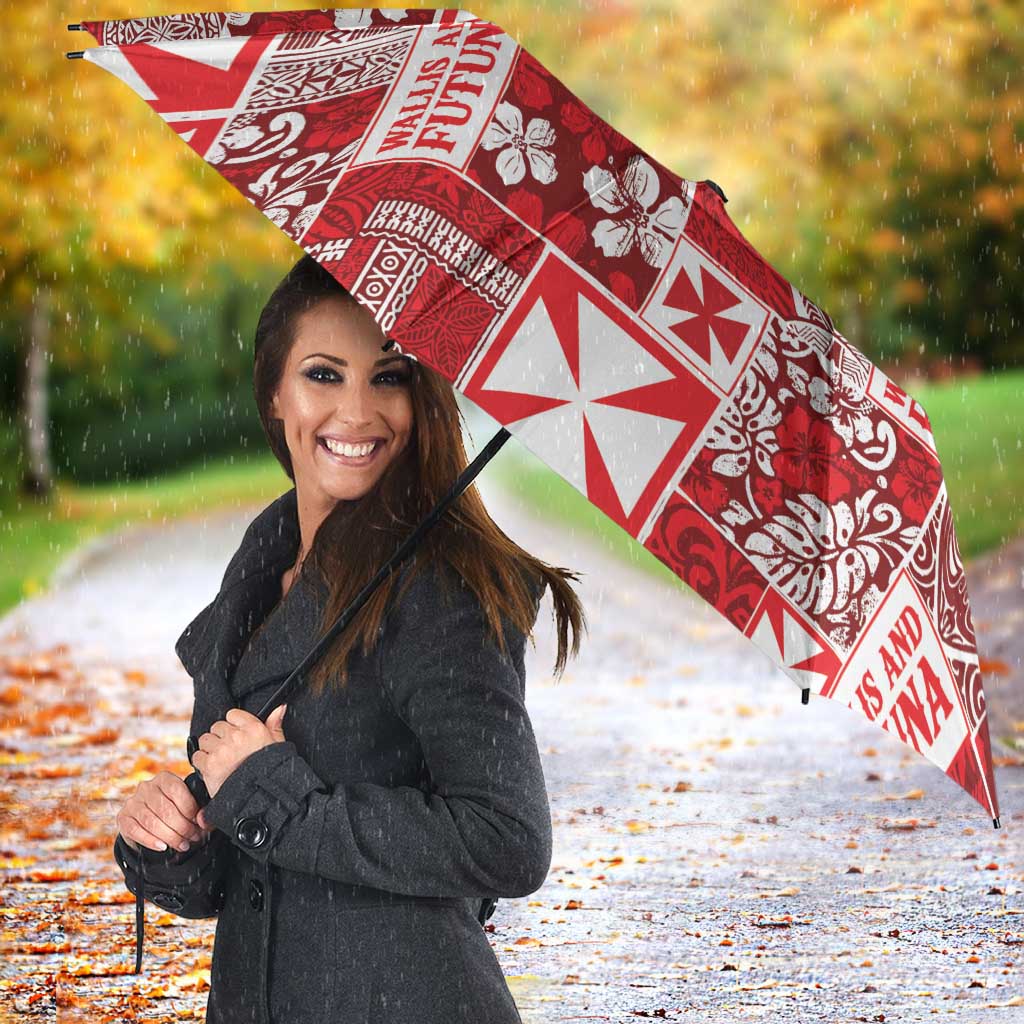 Wallis Et Futuna Kilisimasi Fiefia Umbrella Pacific Patchwork Xmas Vibes LT9 - Polynesian Pride
