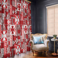 Wallis Et Futuna Kilisimasi Fiefia Window Curtain Pacific Patchwork Xmas Vibes - Polynesian Pride