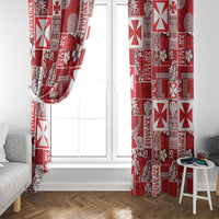 Wallis Et Futuna Kilisimasi Fiefia Window Curtain Pacific Patchwork Xmas Vibes - Polynesian Pride