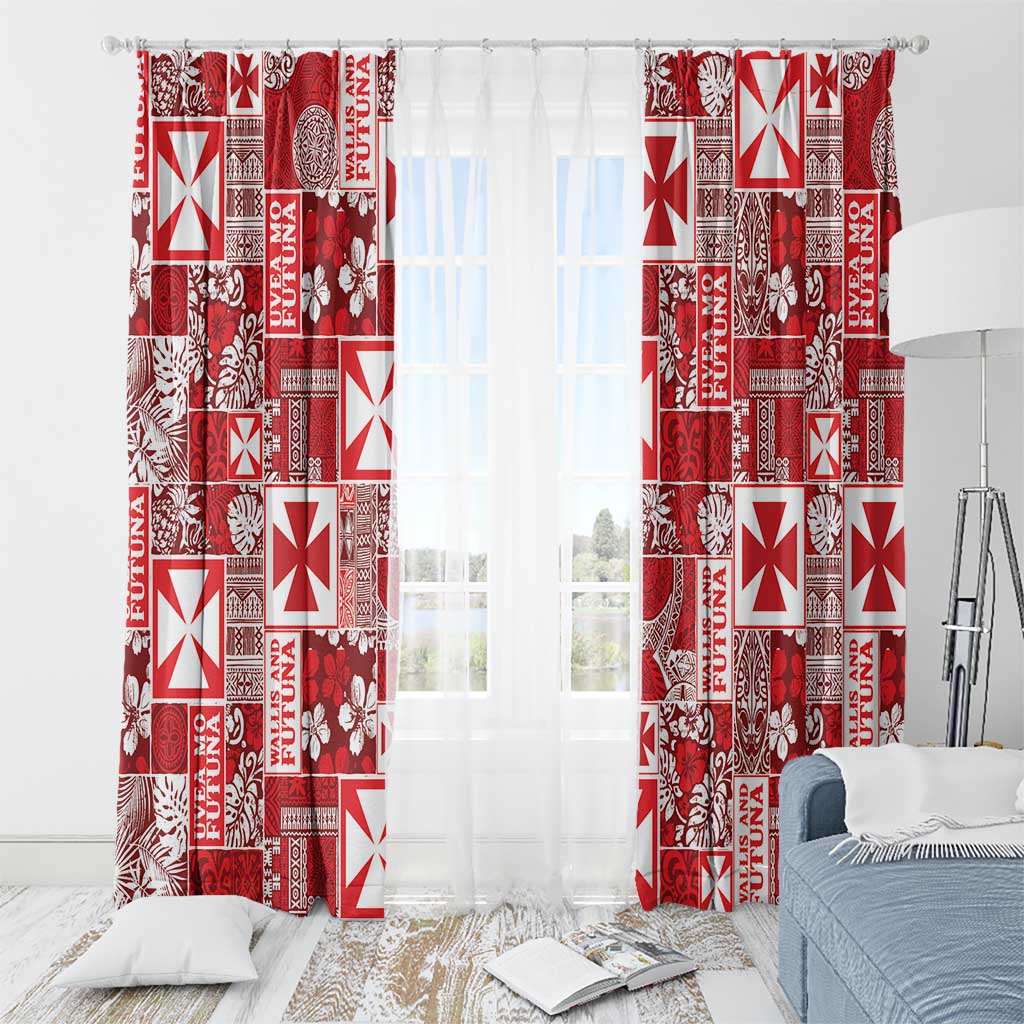 Wallis Et Futuna Kilisimasi Fiefia Window Curtain Pacific Patchwork Xmas Vibes - Polynesian Pride