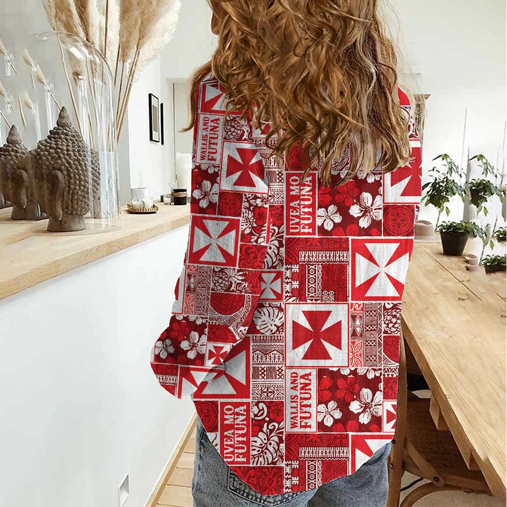 Wallis Et Futuna Kilisimasi Fiefia Women Casual Shirt Pacific Patchwork Xmas Vibes - Polynesian Pride