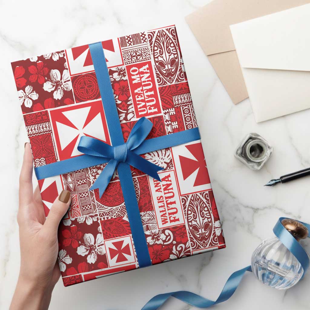 Wallis Et Futuna Kilisimasi Fiefia Wrapping Paper Pacific Patchwork Xmas Vibes LT9 - Polynesian Pride
