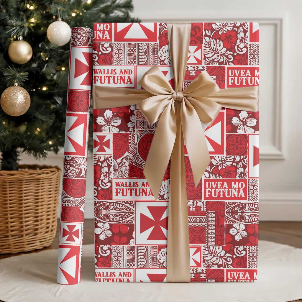 Wallis Et Futuna Kilisimasi Fiefia Wrapping Paper Pacific Patchwork Xmas Vibes LT9 - Polynesian Pride