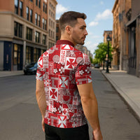 Wallis Et Futuna Kilisimasi Fiefia Zipper Polo Shirt Pacific Patchwork Xmas Vibes - Polynesian Pride