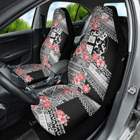 Fiji Tonga Coat of Arm Personalised Car Seat Cover With Masi Tapa and Tongan Ngatu Together LT9 - Polynesian Pride