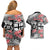 Fiji Tonga Coat of Arm Personalised Couples Matching Off Shoulder Short Dress and Hawaiian Shirt With Masi Tapa and Tongan Ngatu Together LT9 - Polynesian Pride