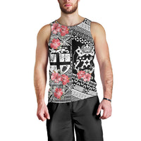 Fiji Tonga Coat of Arm Personalised Men Tank Top With Masi Tapa and Tongan Ngatu Together LT9 - Polynesian Pride