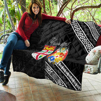 Fiji Tonga Coat of Arm Personalised Quilt With Masi Tapa and Tongan Ngatu Together LT9 - Polynesian Pride