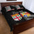 Fiji Tonga Coat of Arm Personalised Quilt Bed Set With Masi Tapa and Tongan Ngatu Together LT9 - Polynesian Pride