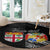 Fiji Tonga Coat of Arm Personalised Round Carpet With Masi Tapa and Tongan Ngatu Together LT9 - Polynesian Pride