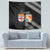 Fiji Tonga Coat of Arm Personalised Tapestry With Masi Tapa and Tongan Ngatu Together LT9 - Polynesian Pride