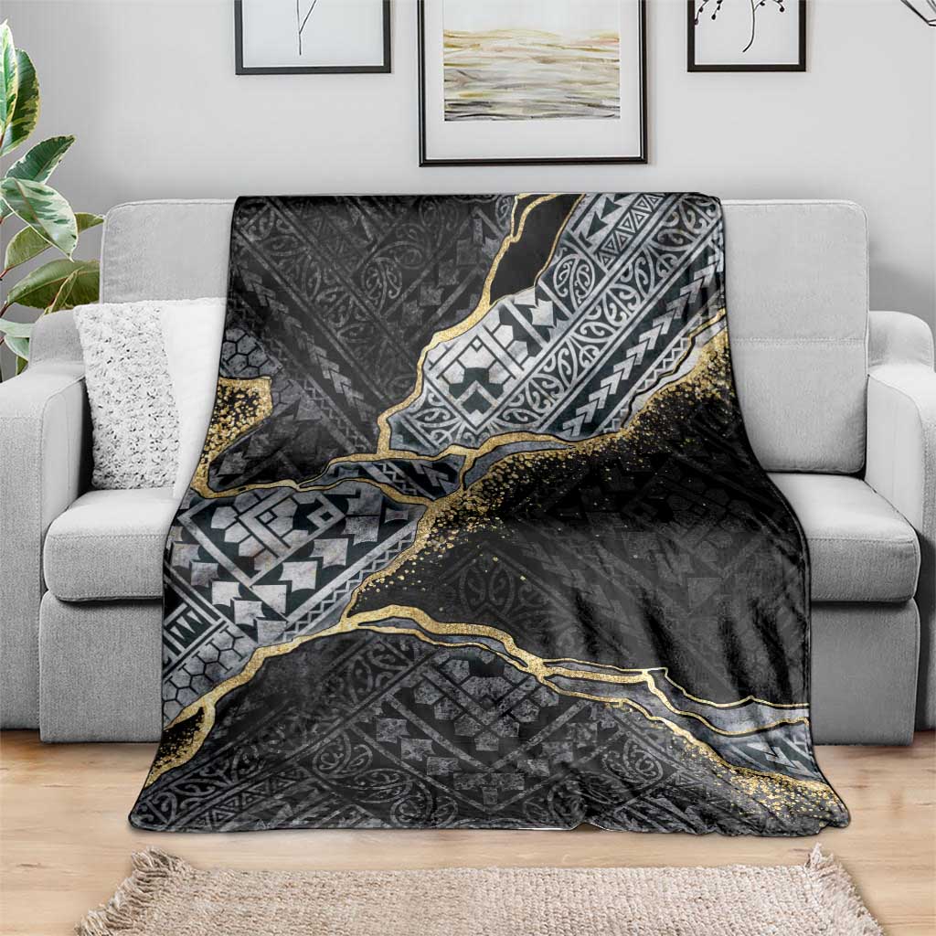 Polynesian Tribal Tattoo Blanket Dark Marble Pattern LT9 - Polynesian Pride