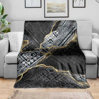 Polynesian Tribal Tattoo Blanket Dark Marble Pattern LT9 - Polynesian Pride