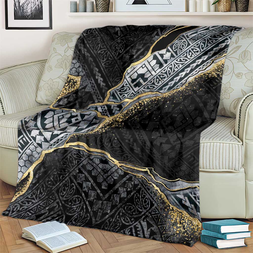Polynesian Tribal Tattoo Blanket Dark Marble Pattern LT9 - Polynesian Pride